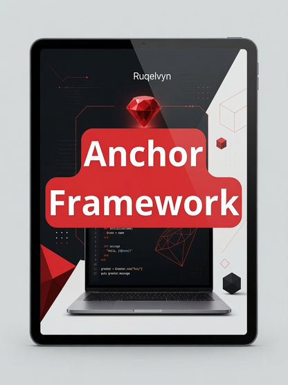 Tablet displaying the 'Anchor Framework' with a red banner on a gray background