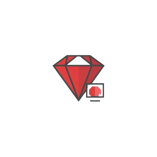 Red diamond-shaped logo with a smaller red square inside on a white background