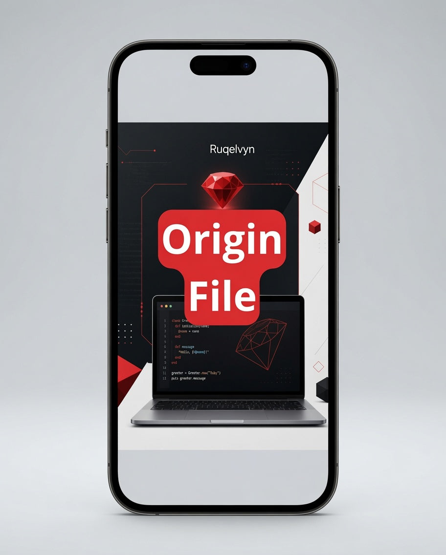 Phone displaying 'Origin File' app interface with a red logo on a gray background