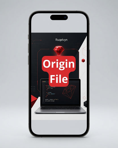 Phone displaying 'Origin File' app interface with a red logo on a gray background