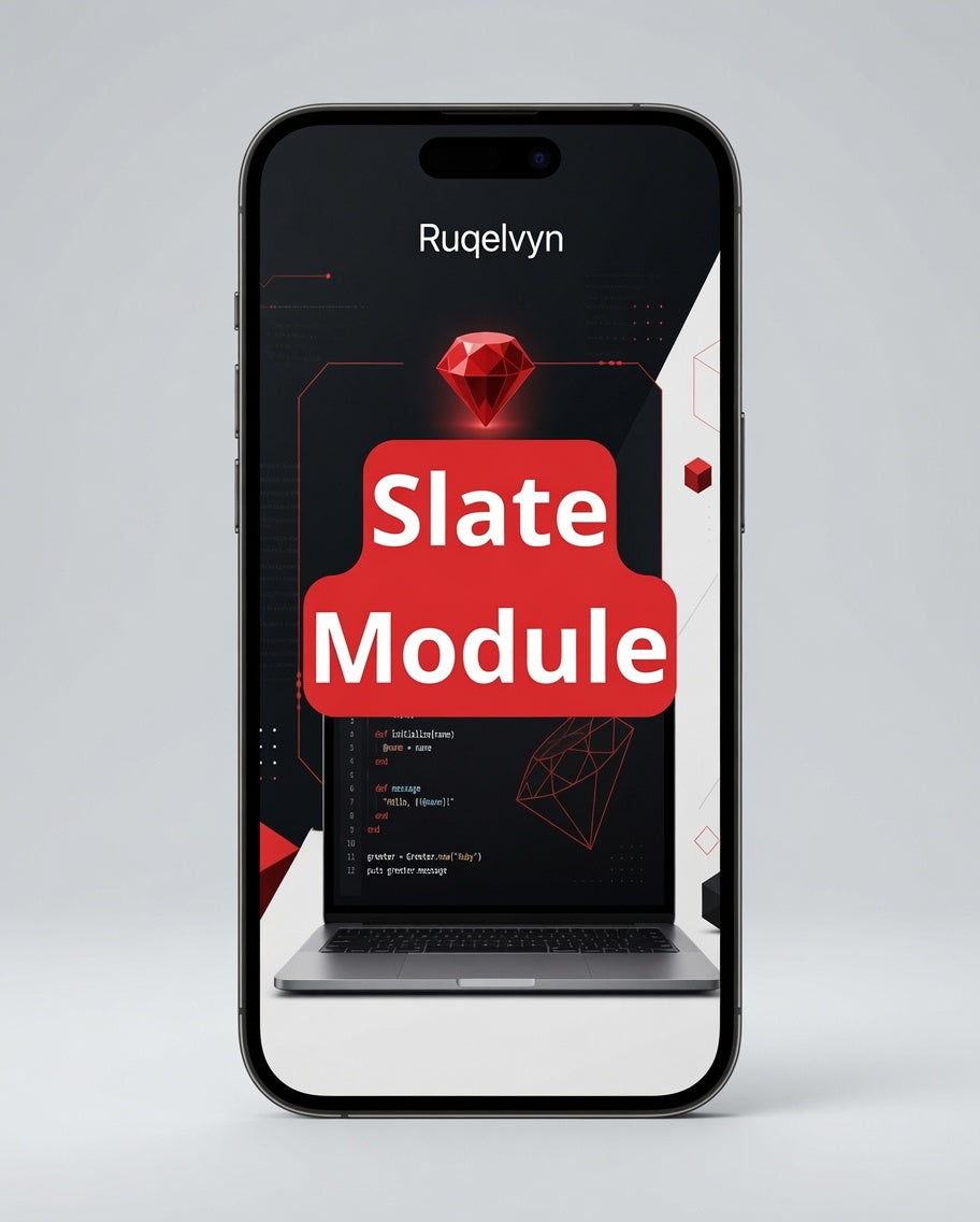 Phone displaying 'Slate Module' with a red gem on a gray background