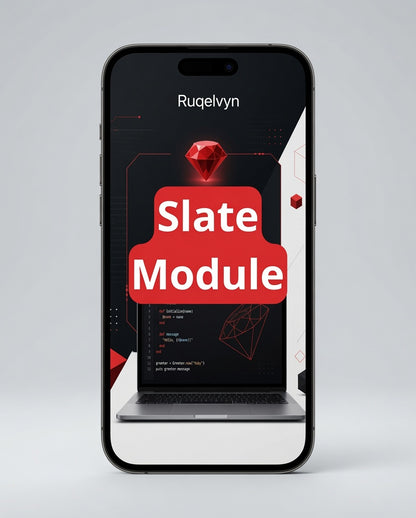 Phone displaying 'Slate Module' with a red gem on a gray background